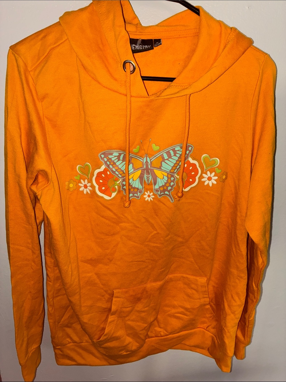 Chemistry Orange Butterfly Hoodie Sweatshirt